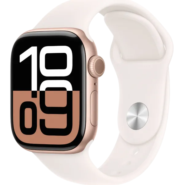 Apple Watch Series 10 42mm Aluminum Rose Gold Case Light Blush Sport Band M/L